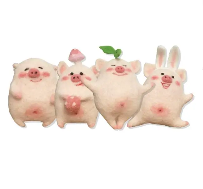 Свинья новый год шерстяной набор для рукоделия войлок игла валяния брелок