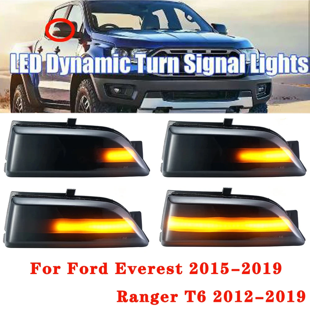 

Светодиодный динамический поворотный сигнал для Ford Everest Ranger T6Raptor Wildtrak, водонепроницаемый и энергосберегающий рулевой светильник для зерка...