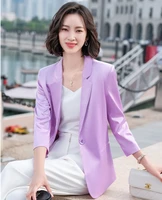 ladies office elegant purple formal blazers jackets coat spring summer women business work wear blaser professsional outwear