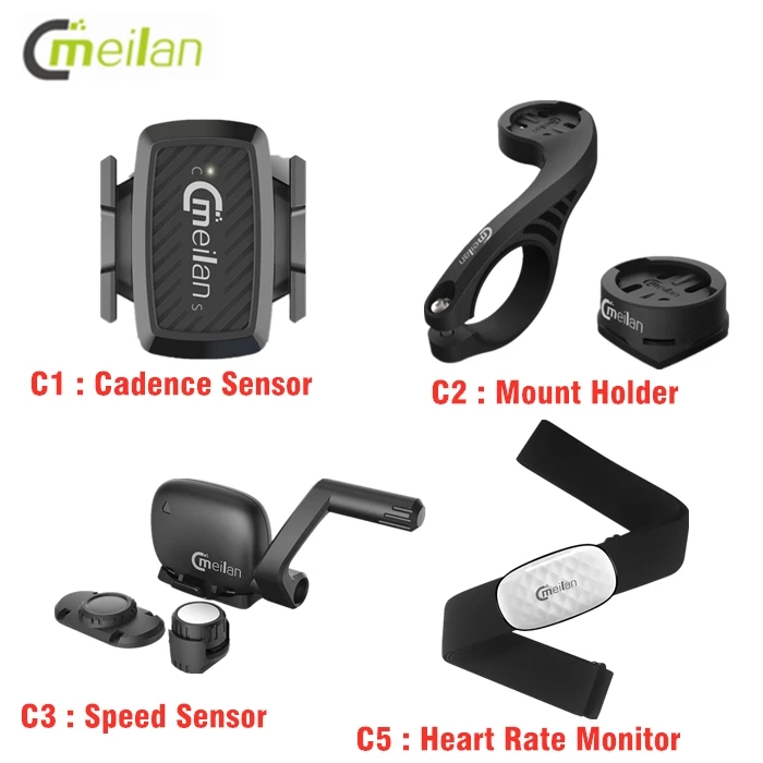Meilan GPS для велосипеда, компьютер, грудь, монитор сердечного ритма, беспроводной датчик скорости/Каденции, велосипедный Спидометр 4,0 Bluetooth ANT одометр - Цвет: C1 C2 C3 C5
