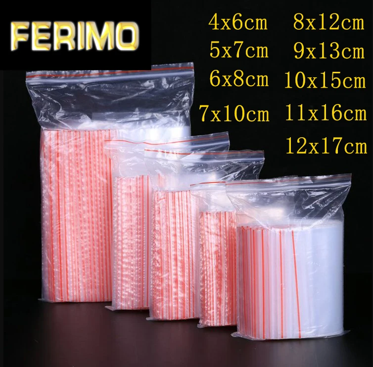 100 шт./упак. пластиковые пакеты повторно закрывающиеся прозрачные для обуви