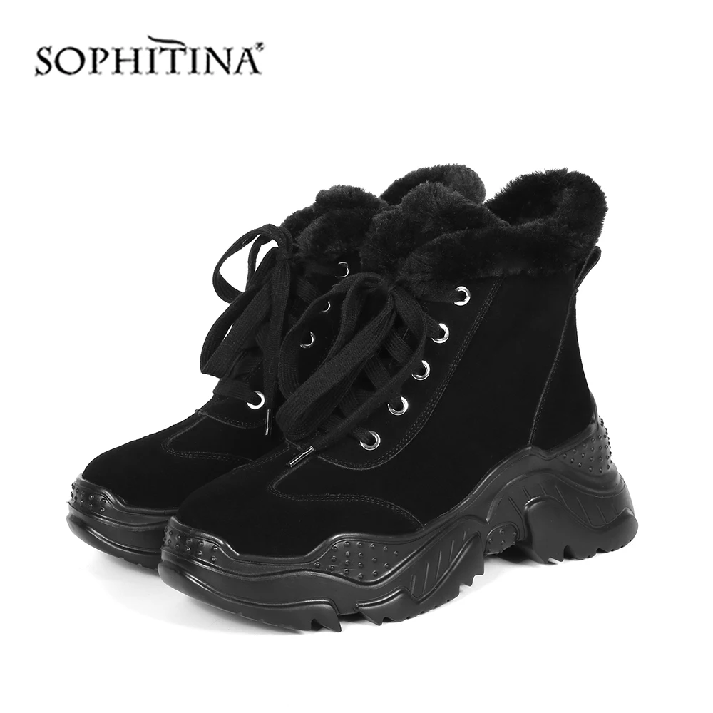 SOPHITINA/однотонные новые ботинки из натуральной кожи высокого качества Модные