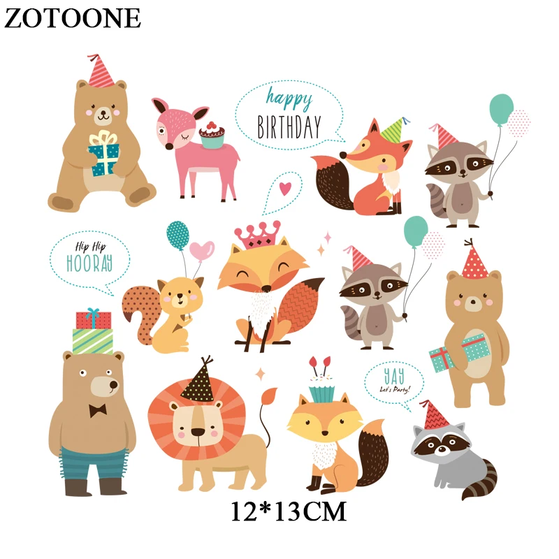 6 ZOTOONE, железные Мультяшные нашивки в виде животных для детской одежды, аксессуары для самостоятельной сборки, декоративные виниловые пластыри, подарочный набор для тела D - Цвет: 6