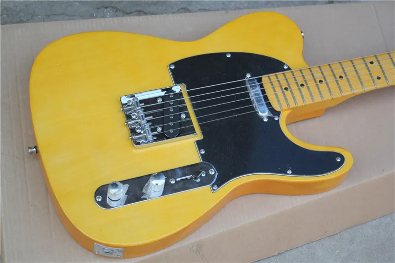 

Фабричный магазин, новинка 2020, tl электрическая гитара с 6 струнами из желтого дерева и клена, бесплатная доставка