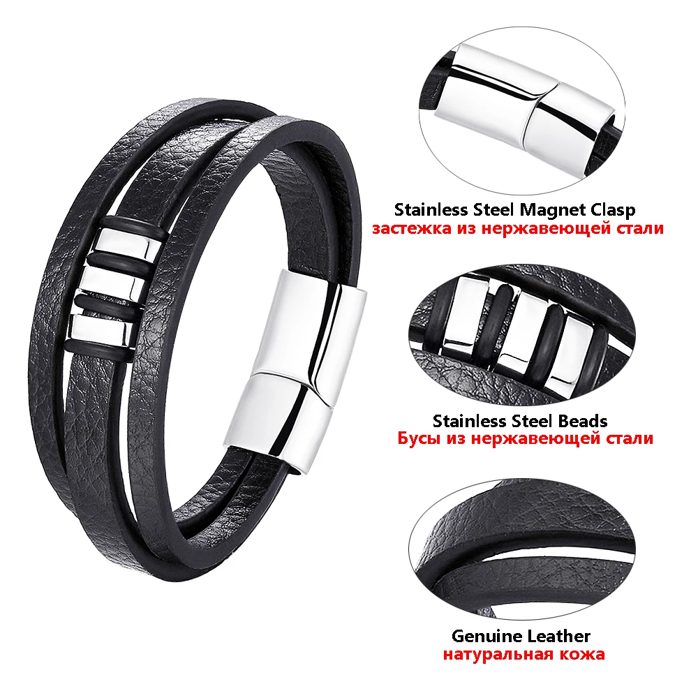 FIREBROS серебряный металлический браслет из нержавеющей стали с магнитной