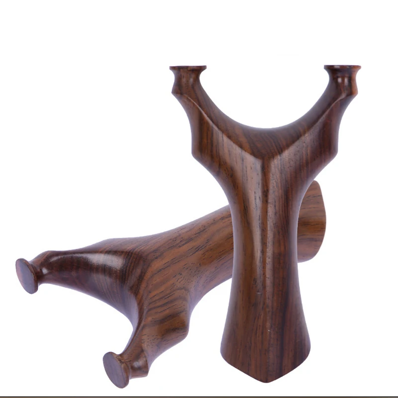 Высококачественный рогатка Ebony Tiangang с восьмиугольной опорной головкой из массивного дерева с изогнутой формой для точной охоты на открытом воздухе.