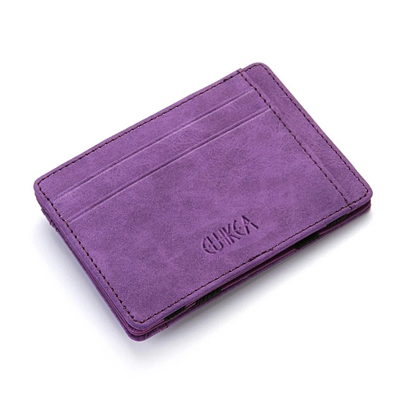 Purple Jiyaru бумажник из искусственной кожи мужские сумки для карт однотонный кошелек мужской короткий кошелек Зажимы для денег Сумки для карт карман для монет - Цвет: Purple