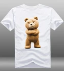 Мужская повседневная Милая футболка из фильма Тед 2, 100% хлопок, короткий рукав, круглый вырез, белая футболка, топ, одежда