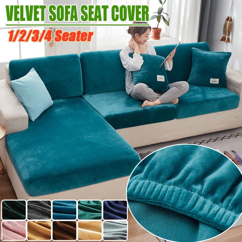 

Бархатный Чехол для дивана, чехол для подушки, толстый жаккардовый однотонный мягкий эластичный чехол для мебели, чехол для дивана в гостин...