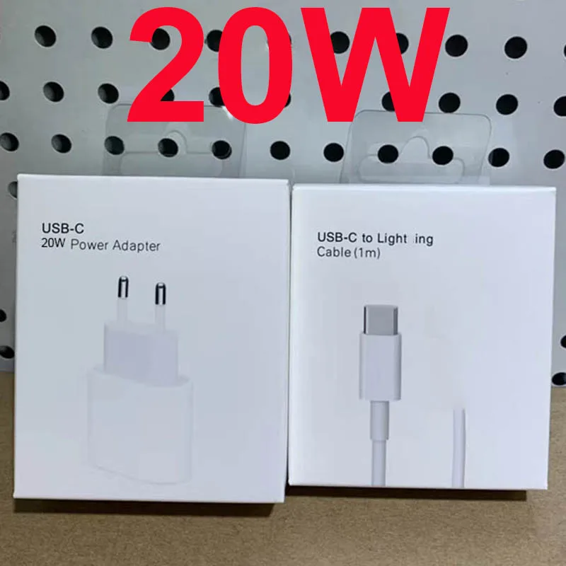 

Original 20W For iPhone 12 Charger USB C C2L Adapter Travel PD fast charger QC3.0 for Apple Cable for iPhone 12 Pro Max mini 11