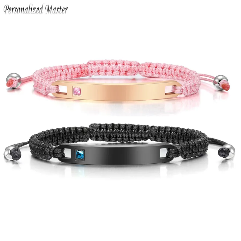 Персонализированные мастер лазерной гравировки Парные браслеты на заказ