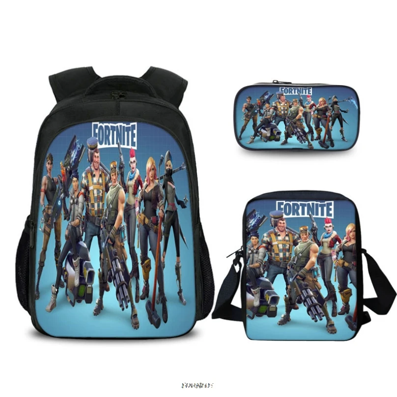 Новый Школьный Рюкзак FORTNITE 3 предмета рюкзак для мальчиков и девочек школьные