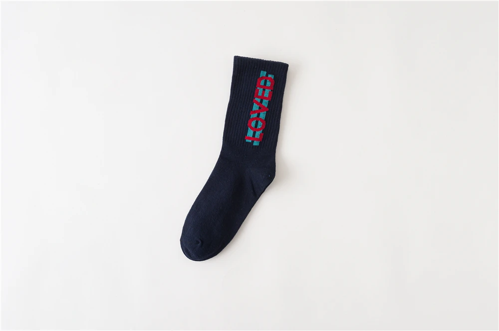 Women's Funny Words Loved Think Drink Sleep Play Lettered Striped Art Socks Couples Skateboard Hipster Street Dance Harajuku Sox