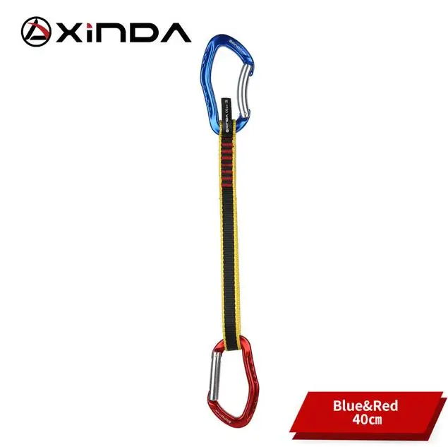 Blue Red 40cm Профессиональные скалолазание Quickdraw карабины слинг безопасности замок удлинители прямой изогнутый Карабин Открытый защитные наборы - Цвет: Blue Red 40cm