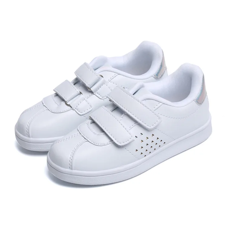 Кроссовки из лакированной кожи для мальчиков и девочек черно-белые кроссовки