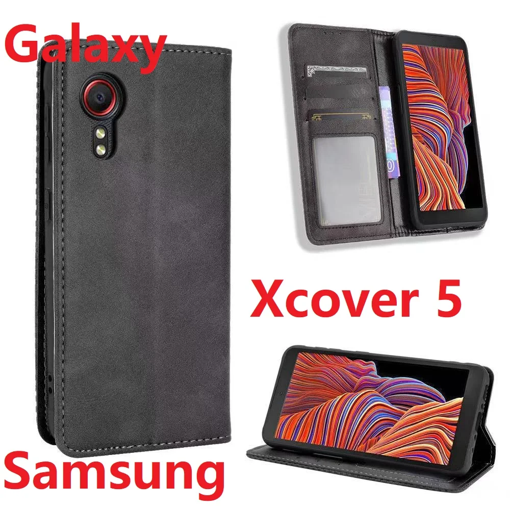 Чехол кошелек из искусственной кожи для Samsung Galaxy Xcover 5 защитный чехол книжка с