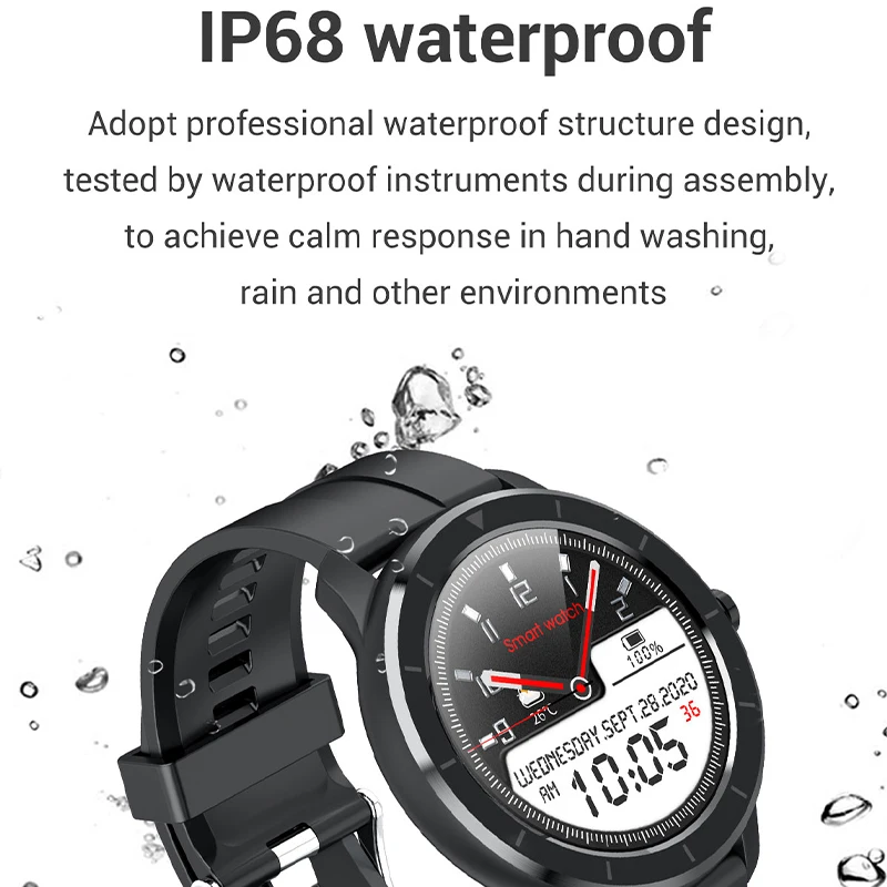 

LS Full touch Waterproof T6 Blood Oxygen Monitor Smartwatch Women Fitness Message Reminder Sport Men Smart Watch