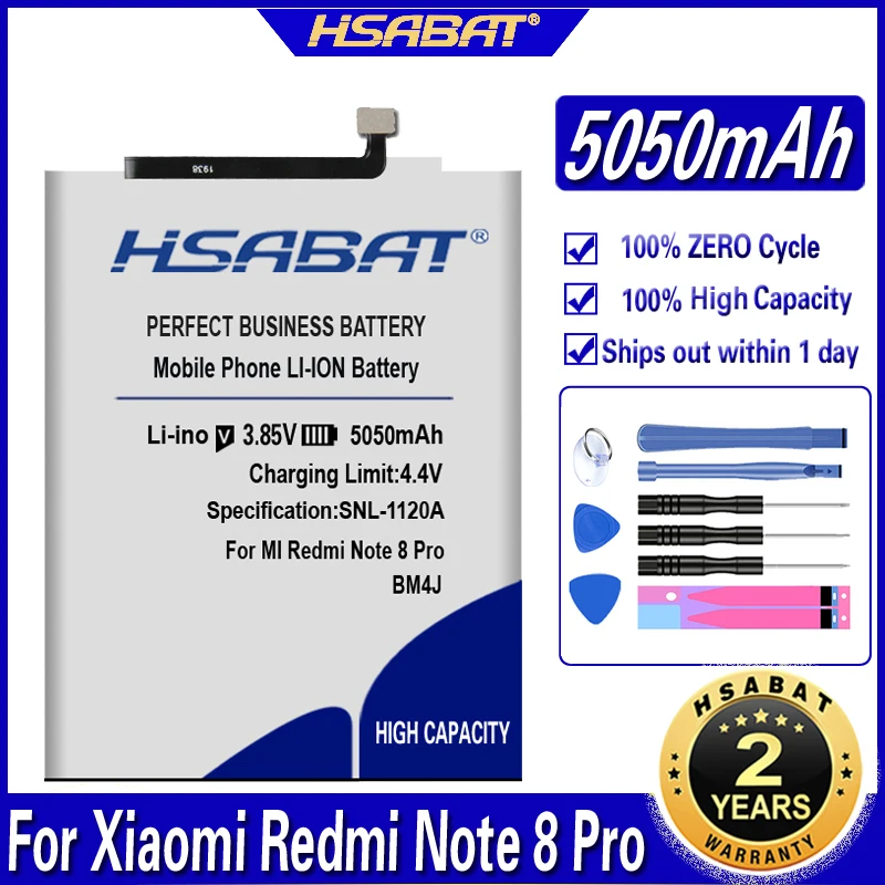 Аккумулятор HSABAT BM4J на 5050 мА · ч для Xiaomi Redmi Note 8 Pro note8 Pro|Аккумуляторы мобильных