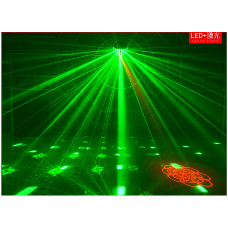 New Arrived LED Double-Layer Butterfly Light With Laser Effect DMX Control For Disco Dj Pub Wedding Party Stage | Лампы и освещение