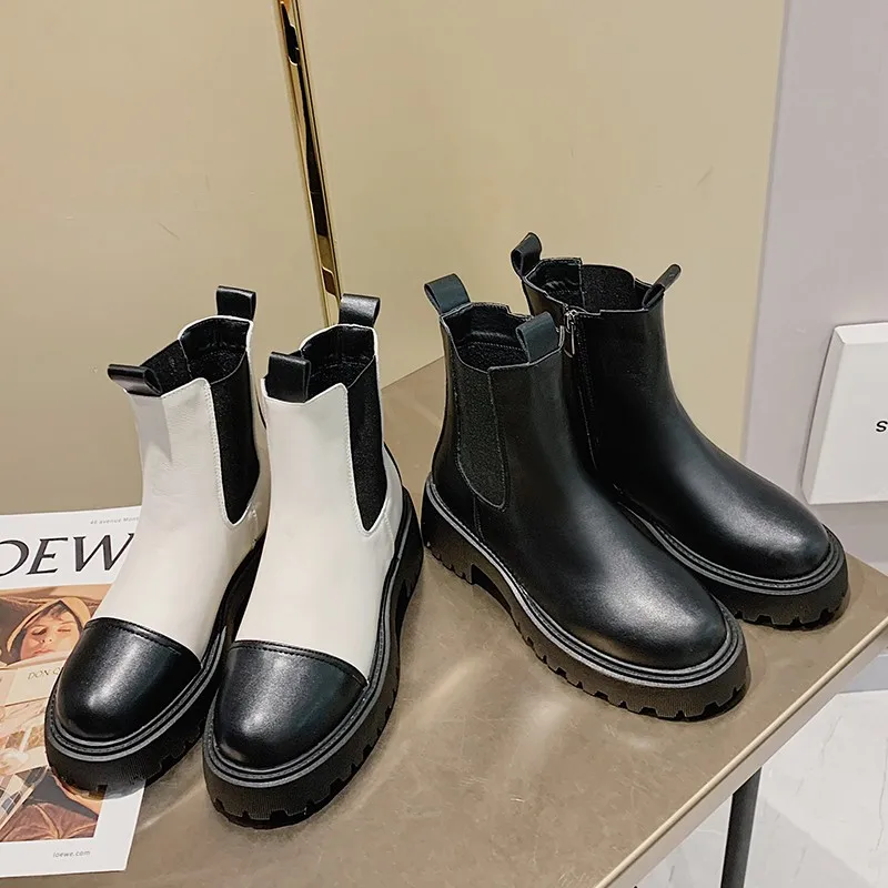 

Fashion Boots Women Warm Winter Boots 4cm Heel Boots For Woman Platform Black Basic Slip On Women Shoes 35-40