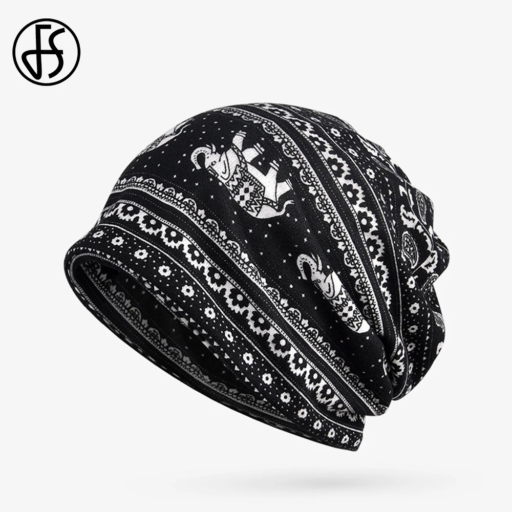FS зимние шапки для мужчин и женщин с принтом слона бини езды на велосипеде теплый