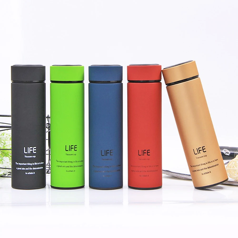 

Hot sale 304 stainless steel vacuum flask creative advertising promotion gift cup LIFE business office straight cup dropshipping