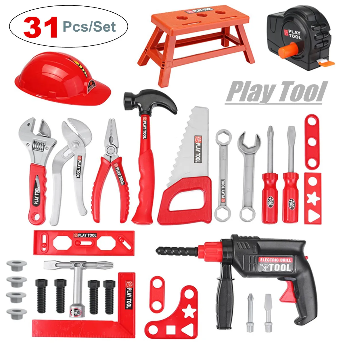 

31 PCS/Set Garden Tools Toys Pretend Play Repair Tool Toys Environmental Plastic Engineering Maintenance Tools Toys For Children