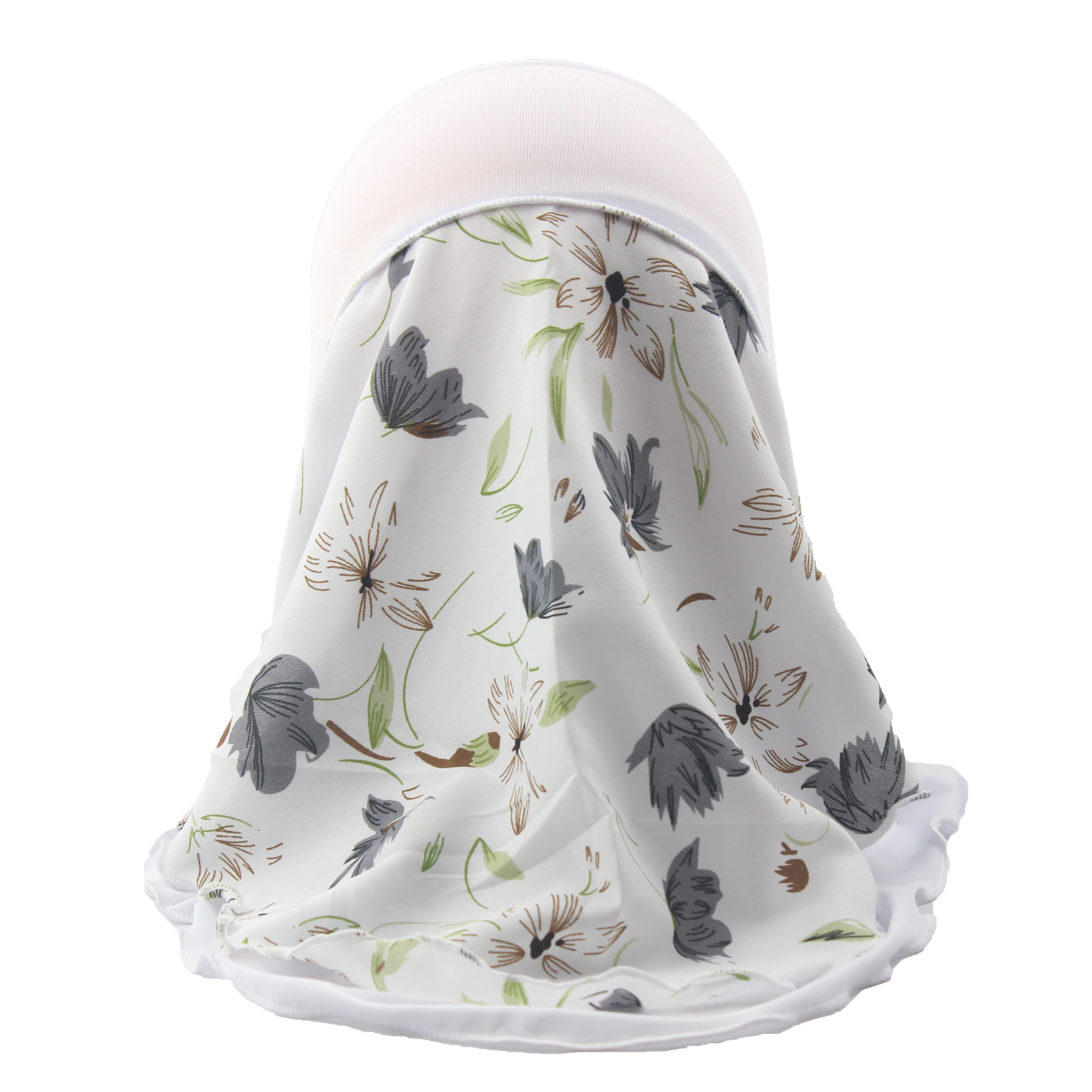 Мусульманский хиджаб для девочки детский шарф шаль двухслойный цветочный принт