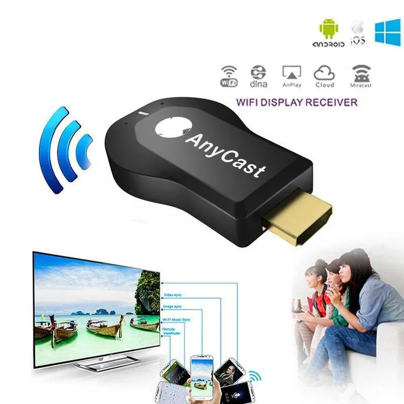 

ТВ-флешка AnyCast M4 plus, Wi-Fi-адаптер, HD 1080P, DLNA, AirPlay, совместимое с HDMI-зеркало для IOS и Android