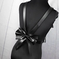 uyee new women sexy lingerie body bondage bowknot leather harness belt pu adjustable gothic punk suspender garter belt