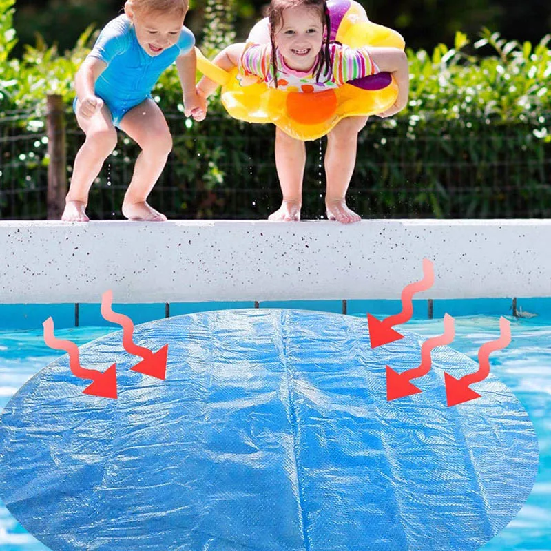 

Swimming Pool Cover Dust Rainproof Pool Cover Blue Round Tarpaulin Durable For Family Garden Pools Swimming Pool Accessories M88
