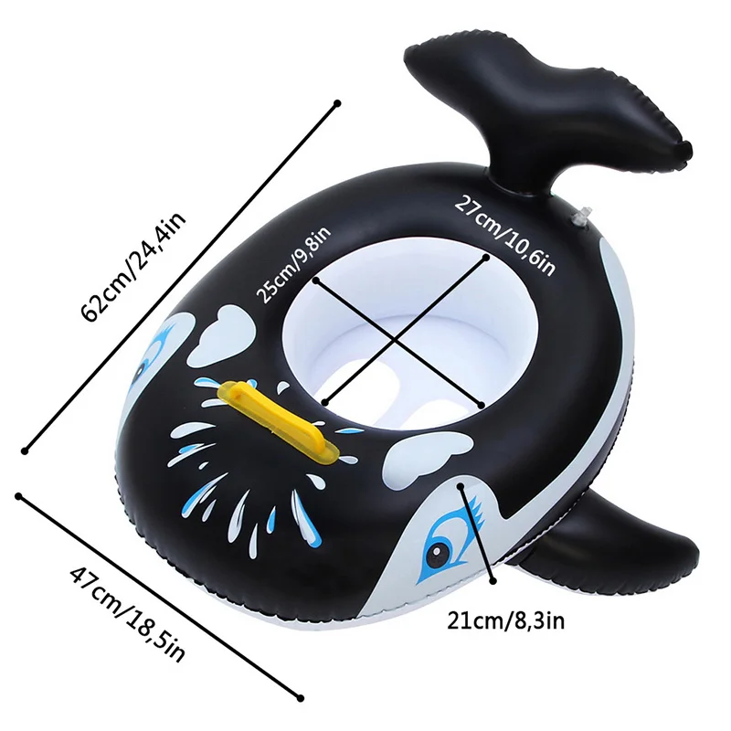 

Child Safe Swimming Seat Kids Baby Whale Shaped Cartoon Swimming Ring Pool Inflatable Swim Ring Float Accessories Pool Circle