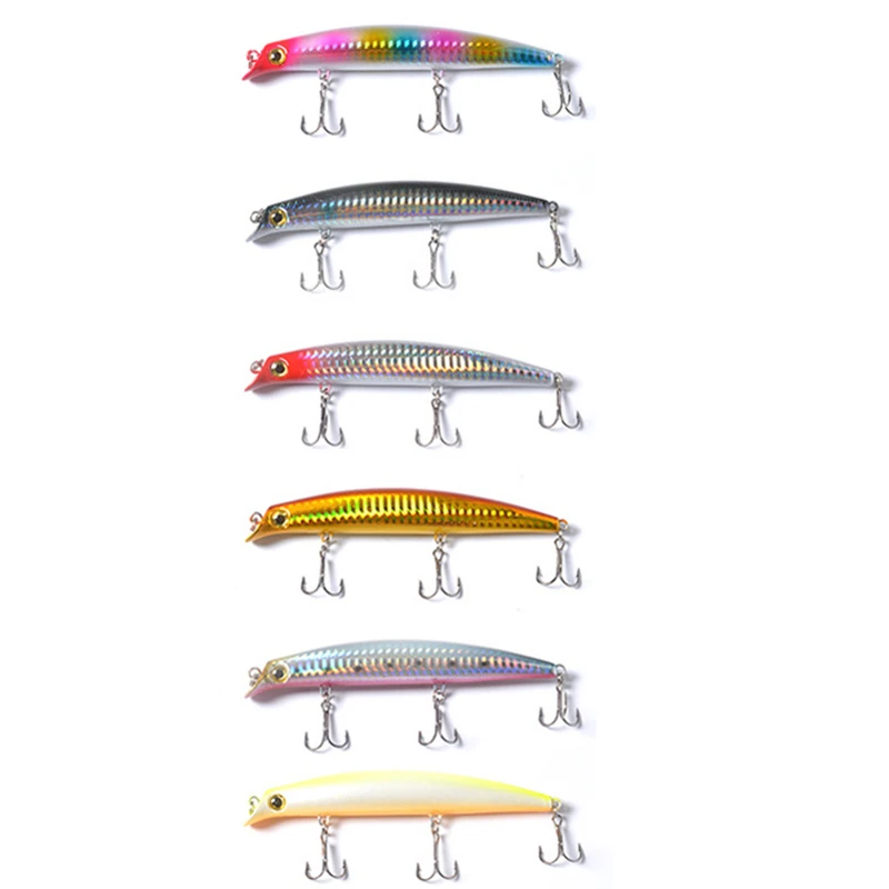 

6pcs popper Fishing Lure 12cm 13g floating wobblers isca artificial hard bait 3D Eyes Treble Hook Minnow Crankbait pesca tackle