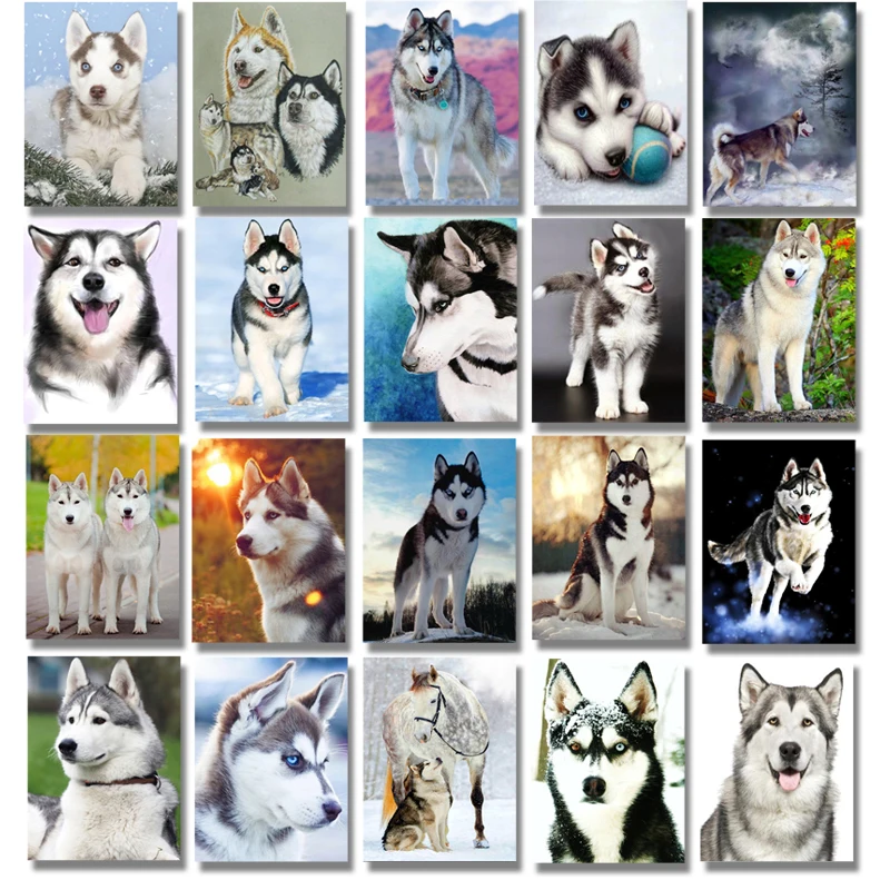 5d Животные Собака серия Diy Алмазная картина Huskies Алмазная вышивка Собаки Полный Круглый Diy Алмазная мозаика наклейки на стену рукоделие