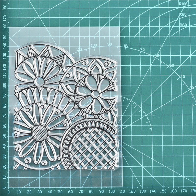14x14cm 26 букв штампов цветок письмо прозрачный силиконовый штамп/печать для карты DIY Скрапбукинг/фотоальбом Хэллоуин Декор - Цвет: 14x14cm