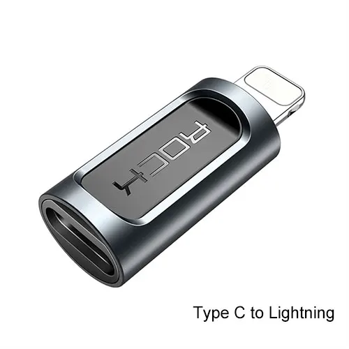 Type C to Lightning ROCK Micro USB адаптер USB-C 3,1 OTG конвертер тип-c переключатель для Android смартфон зарядное устройство разъем для передачи данных - Цвет: Type C to Lightning