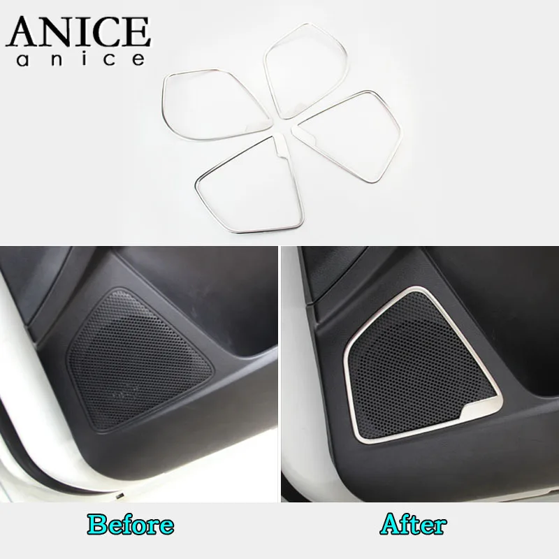 4 шт. дверная колонка из нержавеющей стали аудио кольцо накладка подходит для Ford