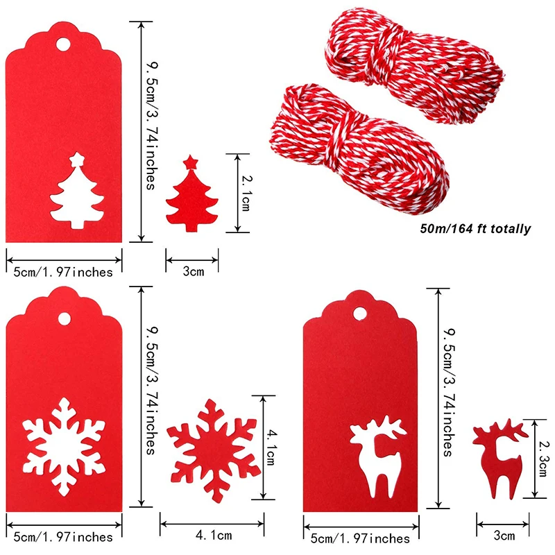 50 шт. Рождественское украшение для дома многоцветные крафт бумажные бирки кулоны