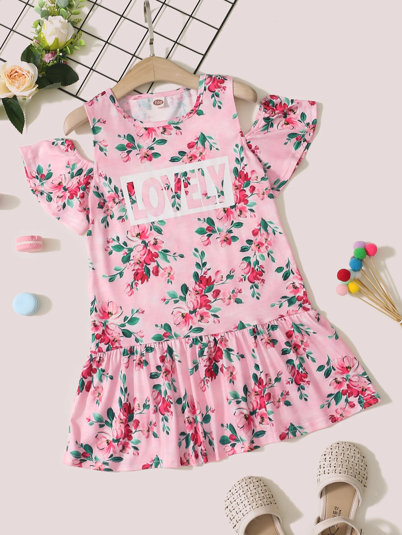 

Off Shoulder Dress for Baby Floral Baby Girl Summer Clothes 6 years Fashion Girl Clothing for Children Princess Dresses Ruffled