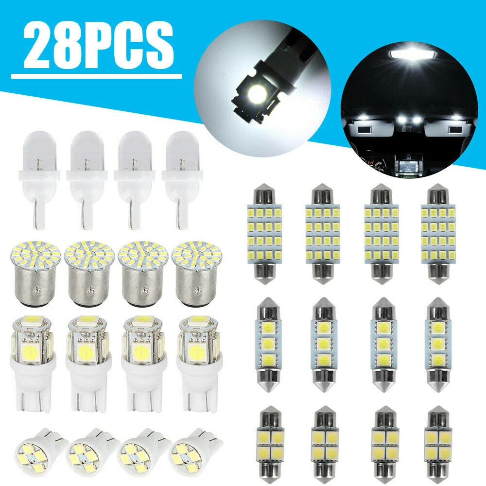 

28x Car Interior LED Lights for Dome Licenses Plate Lamp Auto Accessories Kit Car Decoration Lights LED Light Tuning Durable