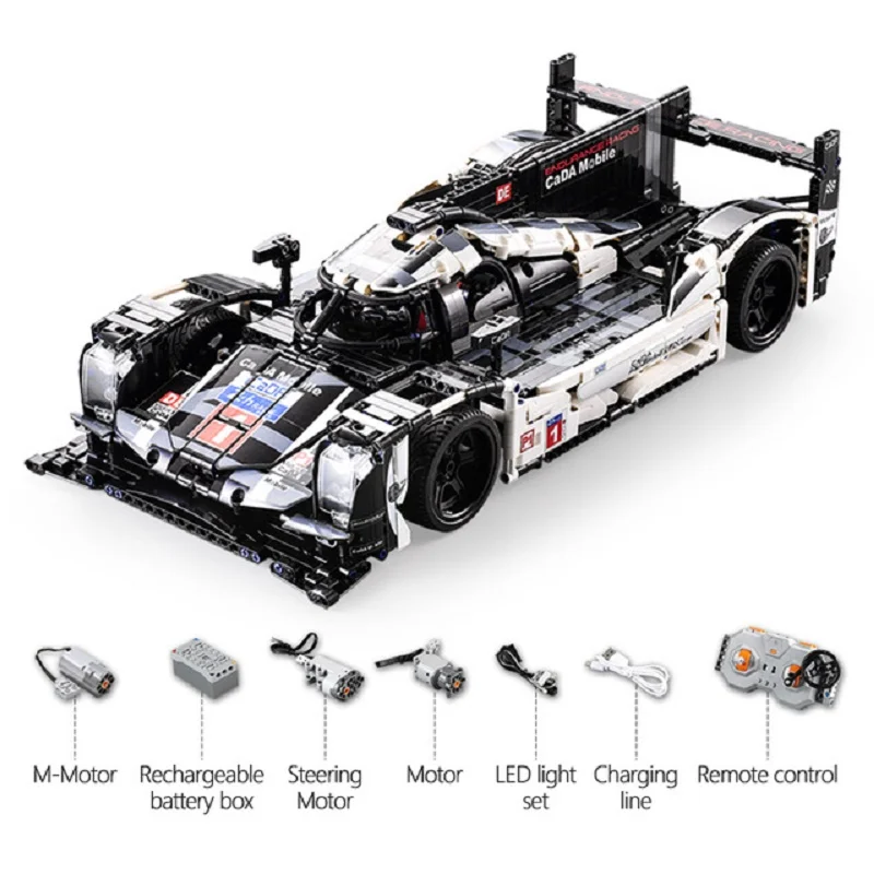 

CADA 1586pcs Technical Building Block Bricks Remote Control RC Car Assembling Racing Car Model Educational Toy Gift For Children