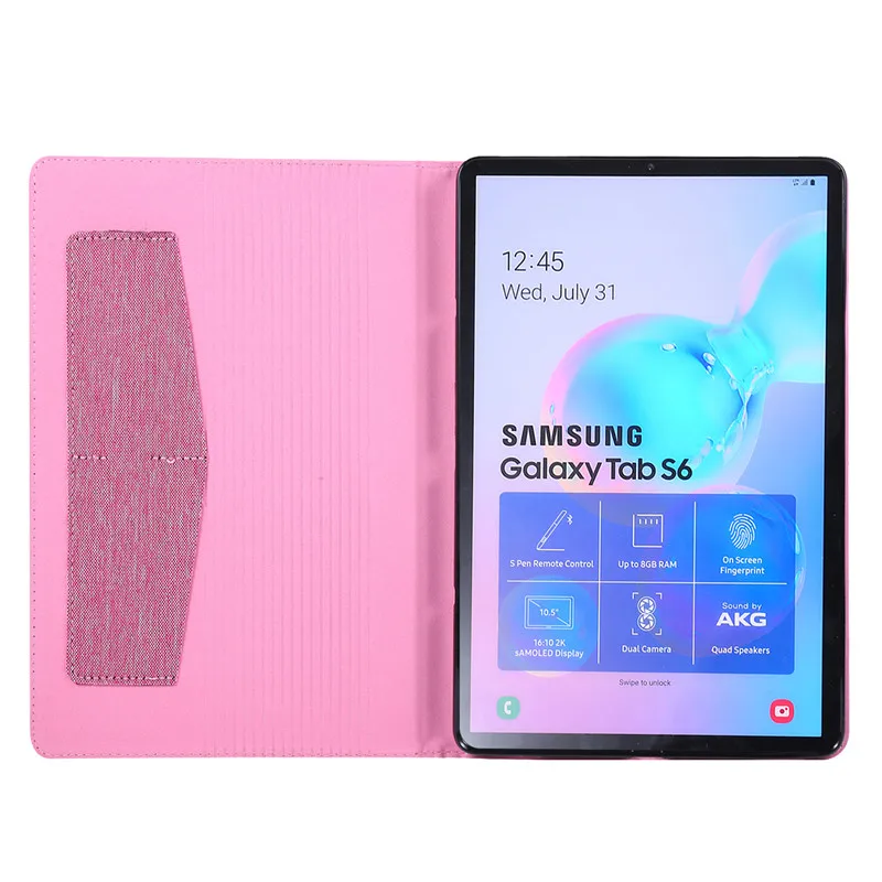Тряпичный чехол для Sansung Galaxy Tab S6 10,5 SM-T860 SM-T865 10," Tablet Capa Funda чехол с картой Solts+ пленка+ ручка