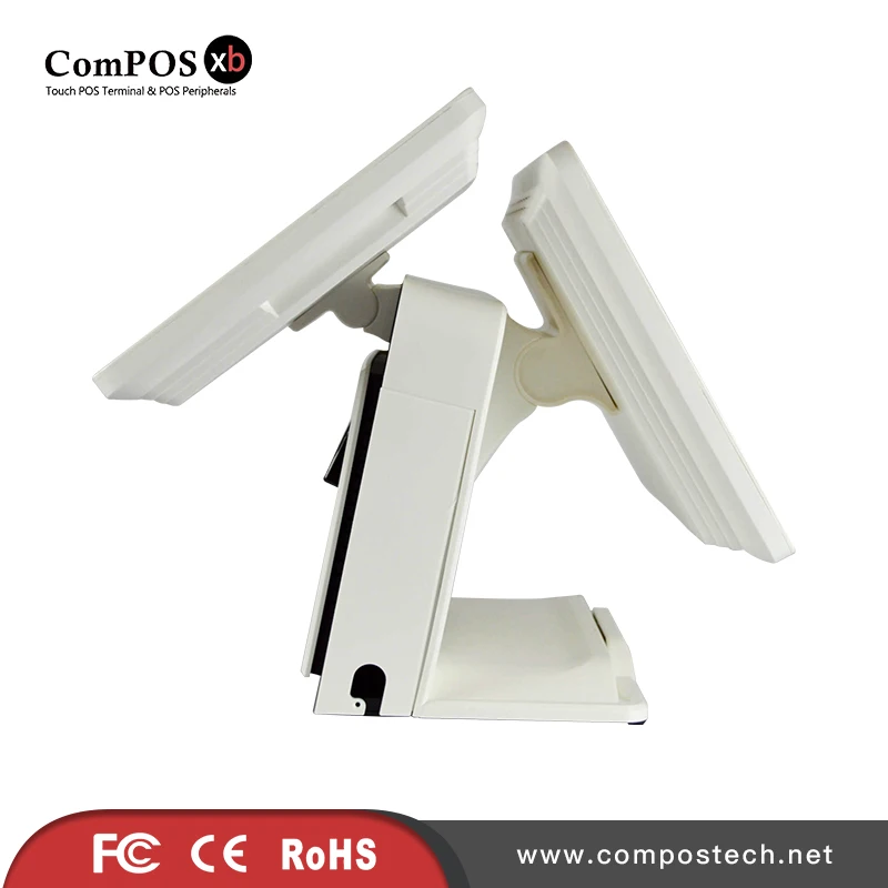

China made high quality POS system 5 wire resistive screen dual screen POS terminal with MSR