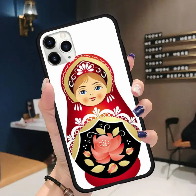 

Russian matryoshka Dolls Phone Case for iPhone 11 12 pro XS MAX 8 7 6 6S Plus X 5S SE 2020 XR Soft silicone cover funda shell