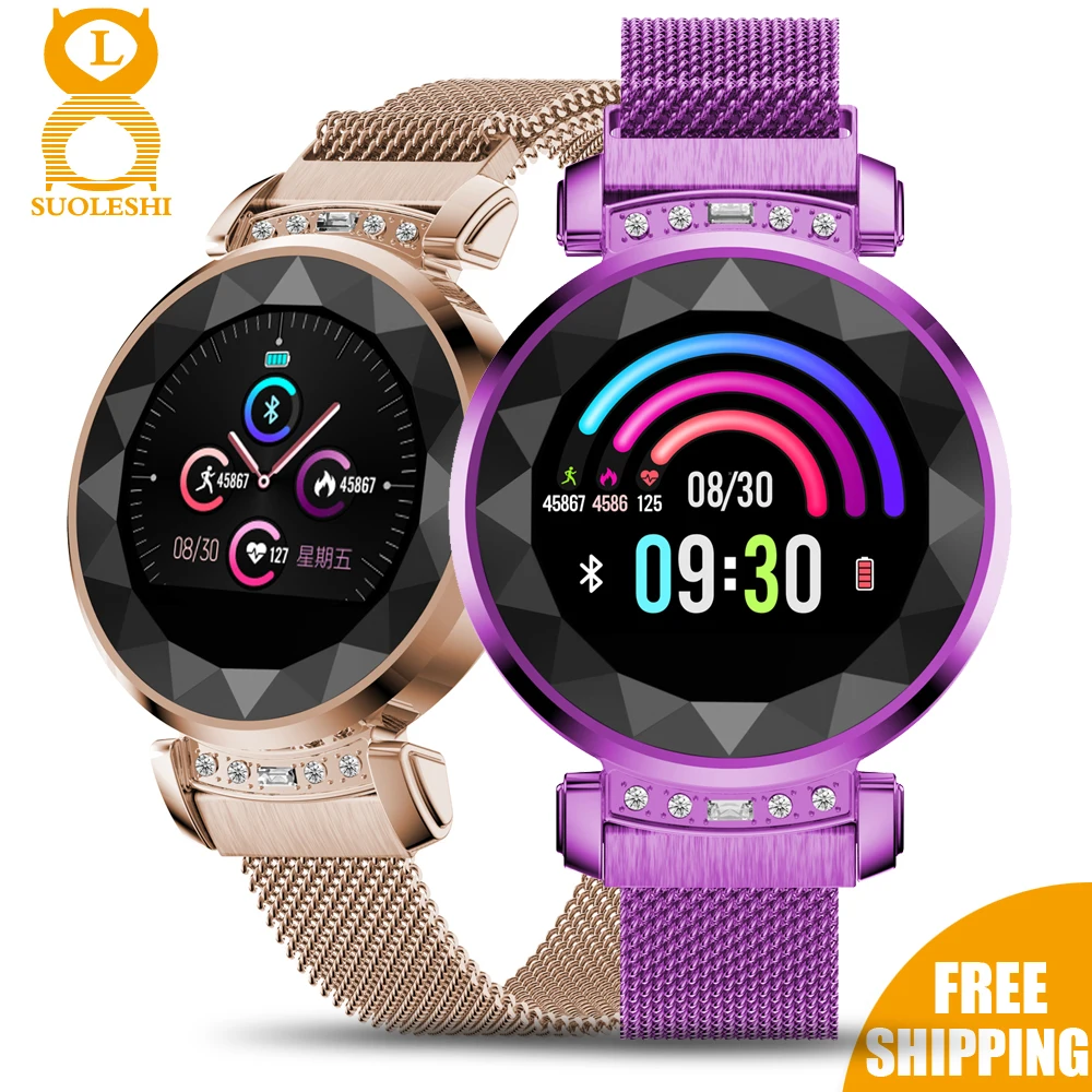 

2020 Ladies Smart Watch OLED Color Screen Diamond Smartwatch Women Fashion Fitness Tracker Heart Rate monitor Relógio feminino