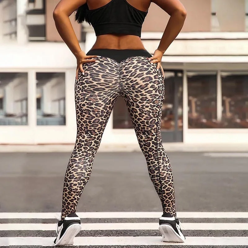 

2021 New Leopard Print Women's Leggings Warm Breathable Thinsweat-absorbentslim-fitting Buttocks Pants Pencil Pants