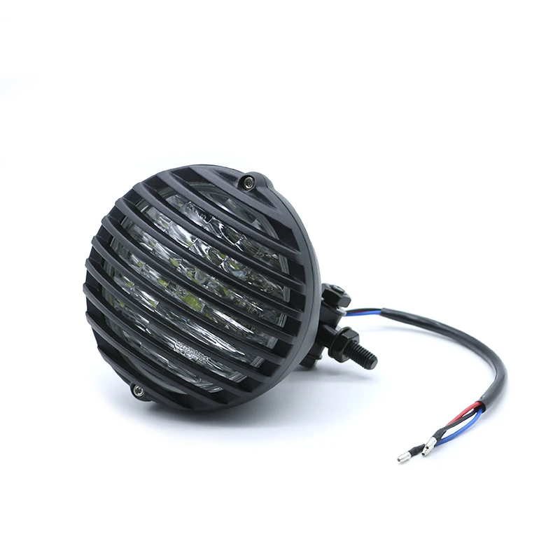 Черная винтажная светодиодная мотоциклетная фара гриль налобный фонарь для Harley