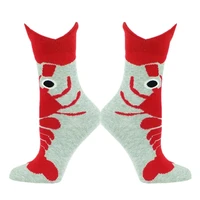 women happy funny lobster cotton socks