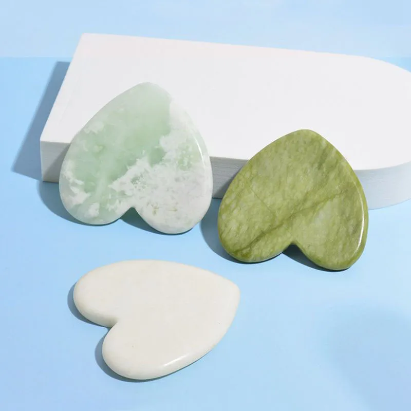 

Natural Healing Stone Heart-shaped Gua Sha Scraper Guasha Board Jade Therapy Anti Wrinkle Muscle Relax Skin Care For Face Body