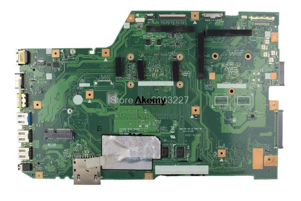 Материнская плата для ноутбука Amazoon X751MA For Asus X751MJ X751M K751M X751 протестированная